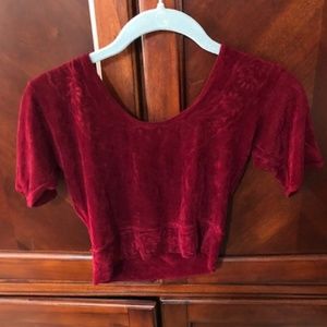 Burgundy crop top for belly dancing or just fun!